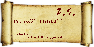 Psenkó Ildikó névjegykártya